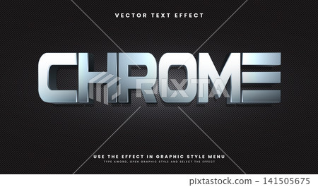 Chrome editable text effect Template Chrome editable text effect Template 141505675