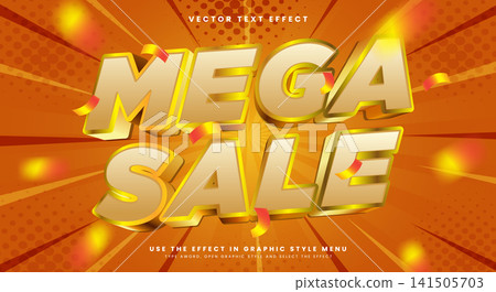 Mega Sale 3D editable text effect Template Mega Sale 3D editable text effect Template 141505703