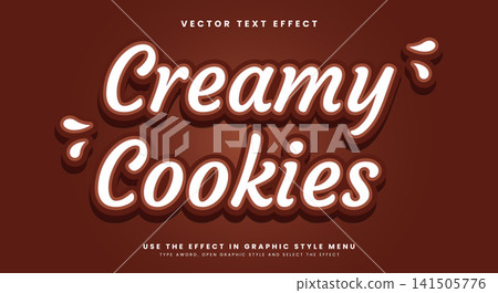 Creamy Cookies editable text effect Template Creamy Cookies editable text effect Template 141505776
