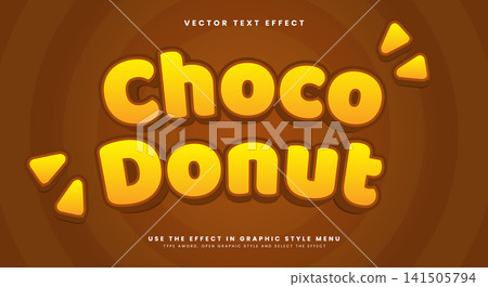 Choco Donut 3d editable text effect Choco Donut 3d editable text effect 141505794
