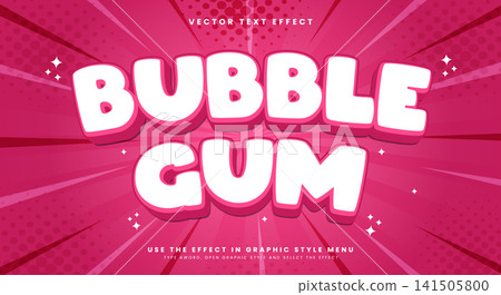 Bubble Gum 3d editable text effect Template Bubble Gum 3d editable text effect Template 141505800