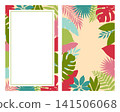 Two colorful tropical frames with exotic plant leaves 141506068