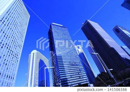 Skyscrapers in the blue sky 141506386