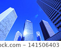 Skyscrapers in the blue sky 141506403