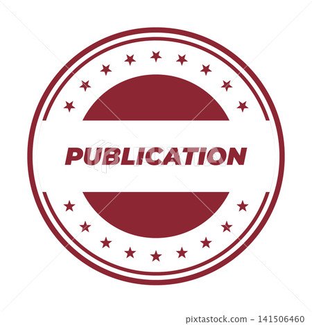 A distinct circular red stamp showcasing the word PUBLICATION, excellent for highlighting release or dissemination processes A distinct circular red stamp showcasing the word PUBLICATION, excellent for highlighting release or dissemination processes 141506460