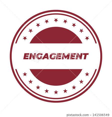 A visually appealing round red rubber stamp design with stars emphasizing strong engagement. Perfect for digital marketing A visually appealing round red rubber stamp design with stars emphasizing strong engagement. Perfect for digital marketing 141506549
