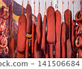 Turkish oriental bacon pastirma,  preserve of dried meat 141506684