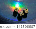 ABC Word text on wooden cube blocks 141506687