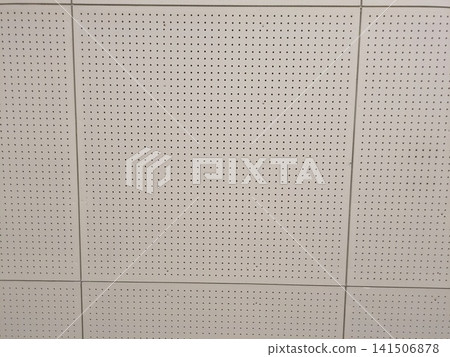 Texture of perforated sound-absorbing ceiling material (white ceiling panel) Texture of perforated sound-absorbing ceiling material (white ceiling panel) 141506878