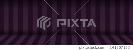 Purple striped 3D studio background set. Template for product photography and exhibition stage productions. Vector material. Purple striped 3D studio background set. Template for product photography and exhibition stage productions. Vector material. 141507153