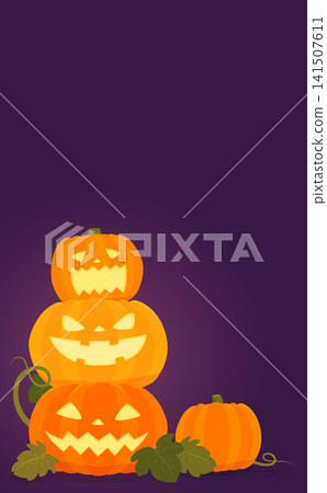 Jack-o'-lantern dark Halloween frame 1_vertical Jack-o'-lantern dark Halloween frame 1_vertical 141507611
