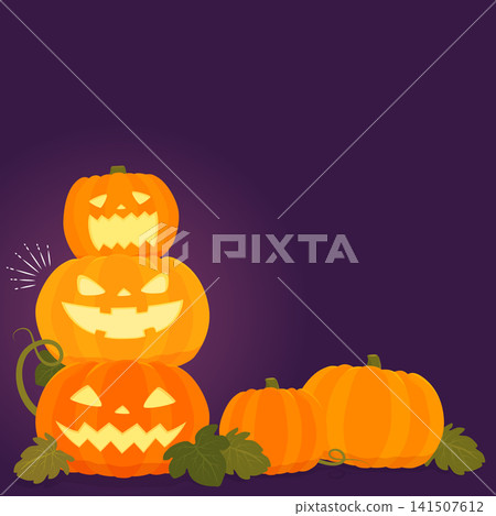 Jack-o'-lantern dark Halloween frame 1_square Jack-o'-lantern dark Halloween frame 1_square 141507612