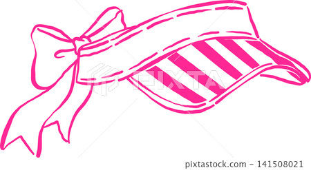 Girly Striped Sport Sun Visor Hat Outline with Bow Hand Drawn Whimsical Sketchy Retro Vintage Sport Girly Striped Sport Sun Visor Hat Outline with Bow Hand Drawn Whimsical Sketchy Retro Vintage Sport 141508021