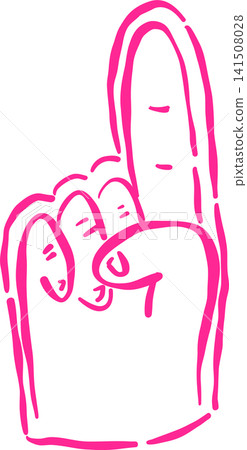 Outline Foam Finger Hand Drawn Whimsical Sketchy Retro Vintage Sport Outline Foam Finger Hand Drawn Whimsical Sketchy Retro Vintage Sport 141508028