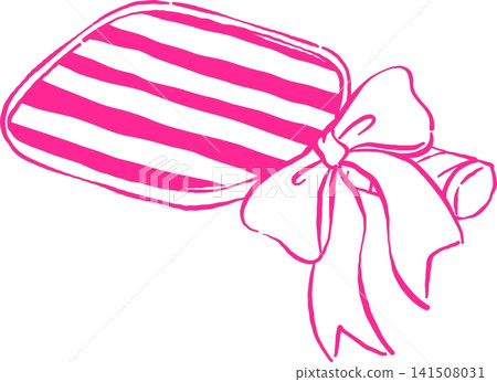 Girly Pickleball Paddle Striped Outline with Ribbon Bow Hand Drawn Whimsical Sketchy Retro Vintage Sport Girly Pickleball Paddle Striped Outline with Ribbon Bow Hand Drawn Whimsical Sketchy Retro Vintage Sport 141508031