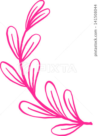 Decorative Olive Leave Outline Branch Illustration Hand Draw Decorative Olive Leave Outline Branch Illustration Hand Draw 141508044