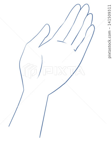 Illustration of a woman's palm Illustration of a woman's palm 141509311