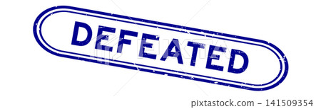 Grunge blue defeated word rubber seal stamp on white background Grunge blue defeated word rubber seal stamp on white background 141509354