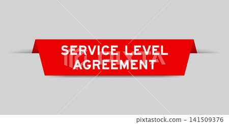 Red color inserted label with word service level agreement on gray background Red color inserted label with word service level agreement on gray background 141509376