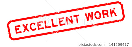 Grunge red excellent work word square rubber seal stamp on white background Grunge red excellent work word square rubber seal stamp on white background 141509417