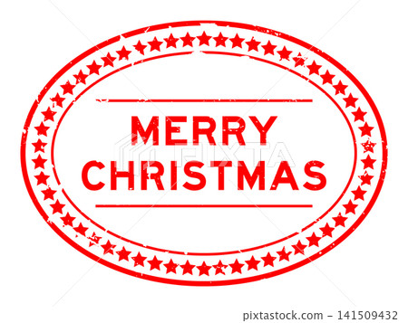 Grunge red merry christmas word oval rubber seal stamp on white background Grunge red merry christmas word oval rubber seal stamp on white background 141509432