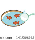 撈金魚。夏季節日。美食攤位。向量圖。 141509848