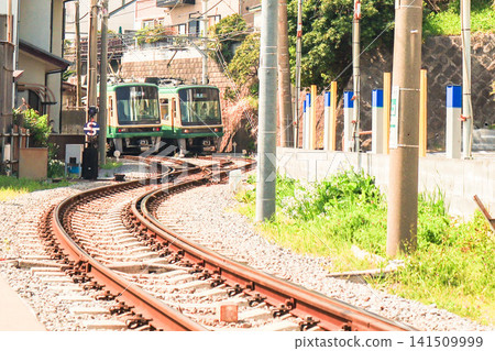 Scenery of Enoshima Electric Railway running Scenery of Enoshima Electric Railway running 141509999