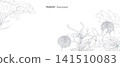 Autumn plant background featuring rabbits and autumn leaves. Suitable for template layout design, brochures, etc. 141510083