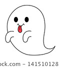 An illustration of a cute ghost sticking out its tongue. 141510128