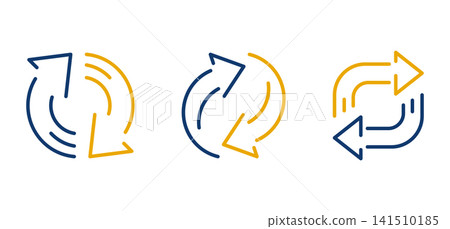 Arrow icons, Set two arrow rotation icon, Repeat or return, Refresh or restart circle, Arrow line vector Arrow icons, Set two arrow rotation icon, Repeat or return, Refresh or restart circle, Arrow line vector 141510185