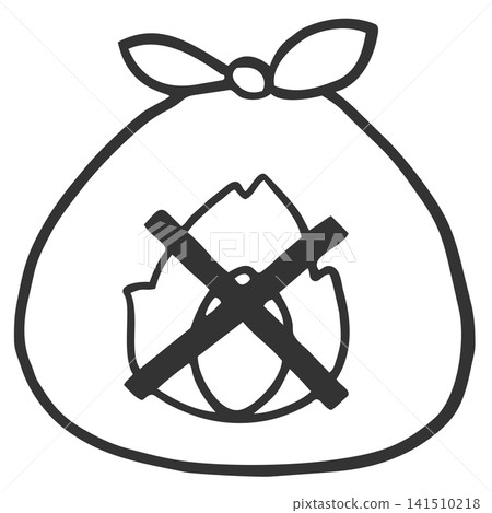 Simple line drawing illustration of non-burnable waste. Simple line drawing illustration of non-burnable waste. 141510218