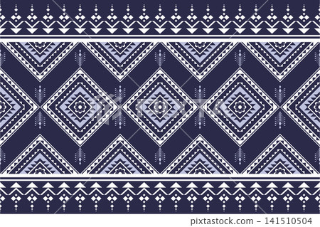 Geometric with floral pattern. Geometric ethnic oriental pattern. Ethnic pattern. Navajo, Native American tribal fabric design for clothing, textile, background, wallpaper, carpet, print, embroidery Geometric with floral pattern. Geometric ethnic oriental pattern. Ethnic pattern. Navajo, Native American tribal fabric design for clothing, textile, background, wallpaper, carpet, print, embroidery 141510504