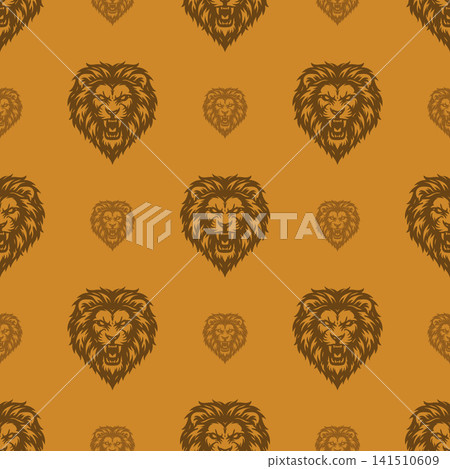 Vector pattern tribal lion logo Vector pattern tribal lion logo 141510609