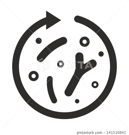 friendly lactobacillus icon, protection bowel or digestive health, flat vector illustration on white background friendly lactobacillus icon, protection bowel or digestive health, flat vector illustration on white background 141510841