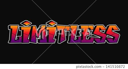 Graffiti style word 'Limitless' in vibrant gradient colors Graffiti style word 'Limitless' in vibrant gradient colors 141510872