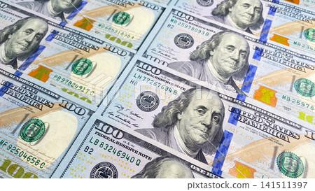 The background of money from the American national currency. US$ 100 bills. Economics, business and finance. Background of cash hundred dollar bills. The background of money from the American national The background of money from the American national currency. US$ 100 bills. Economics, business and finance. Background of cash hundred dollar bills. The background of money from the American national 141511397