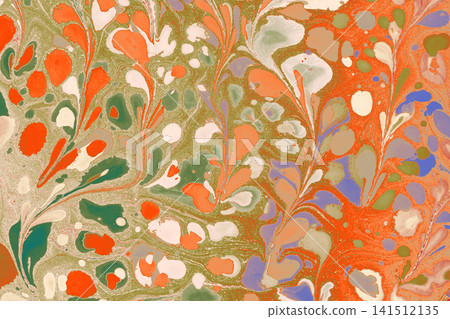 Turkish Ebru Marbling Art with Vivid Abstract Color Patterns Turkish Ebru Marbling Art with Vivid Abstract Color Patterns 141512135