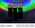The word WWW consists of metal cubes with letters, 141512138