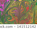Turkish Ebru Marbling Art with Vivid Abstract Color Patterns 141512142