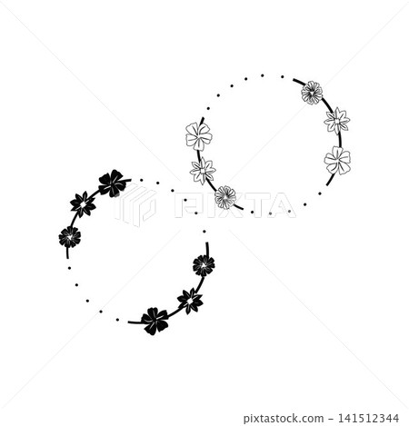 Circle floral with golden frame Floral wreath collection spring flower frames set for wedding invitations Circle floral with golden frame Floral wreath collection spring flower frames set for wedding invitations 141512344