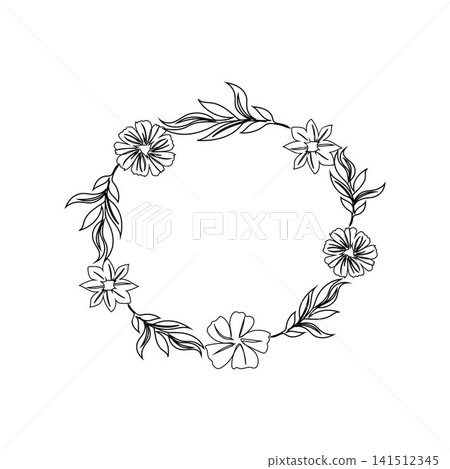 Circle floral with golden frame Floral wreath collection spring flower frames set for wedding invitations Circle floral with golden frame Floral wreath collection spring flower frames set for wedding invitations 141512345