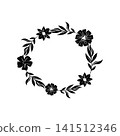 Circle floral with golden frame Floral wreath collection spring flower frames set for wedding invitations 141512346