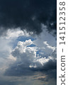 Dramatic Storm Clouds with Sunlight Breaking Through Before Rain.  Weather. 141512358