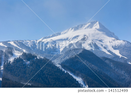 ski slopes in Bansko, Bulgaria winter landscape ski slopes in Bansko, Bulgaria winter landscape 141512499