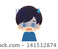An illustration of a boy in a panic. 141512874
