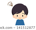 An illustration of a confused boy 141512877