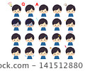 Boy's facial expression illustration set 141512880