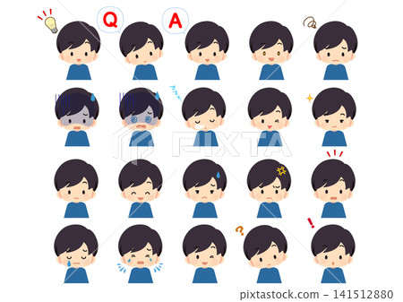 Boy's facial expression illustration set 141512880