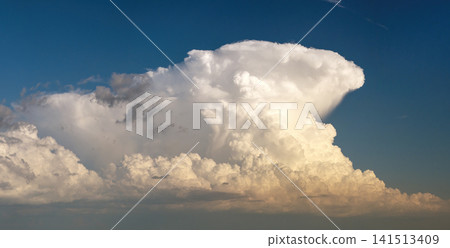 Rain clouds forming on blue Florida sky. Colorful summer skyscape Rain clouds forming on blue Florida sky. Colorful summer skyscape 141513409