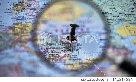 Exploring locations on a map with focus on Bucharest and surrounding areas Exploring locations on a map with focus on Bucharest and surrounding areas 141514554